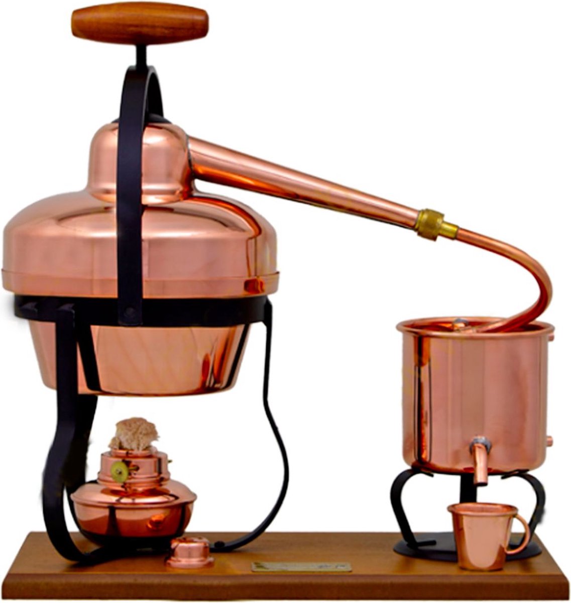 Distillateur, Alambic, Distiller alcool, huile essentielle, alambic maison  - Set premium 0,7 litres avec brûleur à alcool et thermomètre 