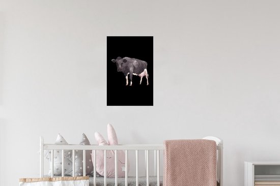 Stickers muraux - Film autocollant - Vache - Illustration - Zwart - 20x30 cm - Film adhésif - Stickers muraux chambre enfant - Papier peint autocollant - Papier peint autocollant - Film autocollant