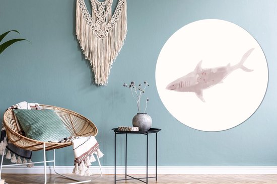 WallCircle - Cercle Mural - Cercle Mural - Requins - Mer - Aquarelle - Aluminium - Dibond - 140x140 cm - Intérieur et Extérieur