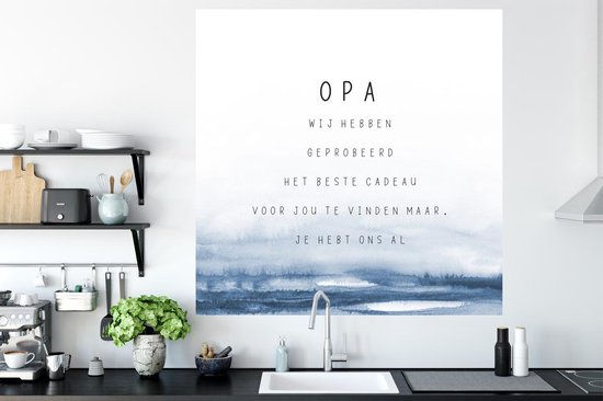 Muurstickers - Sticker Folie - Opa - Het beste cadeau - Spreuken - Quotes - Vaderdag - 120x120 cm - Plakfolie - Muurstickers Kinderkamer - Zelfklevend Behang XXL - Vaderdag cadeautje - Cadeau voor vader en papa