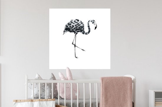 Stickers muraux - Flamingo - Vogel - Imprimé Panthère - Dessin - 50x50 cm - Film Adhésif