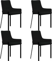 Medina Eetkamerstoelen 4 st stof zwart