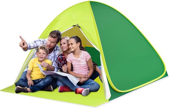 pop-up tent -saeyon l beach shelter, pop-up strandtent met zip deur,  uv-bescherming... | bol.com