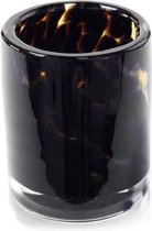 Design vaas cilinder - Fidrio leppard - glas, mondgeblazen bloemenvaas - diameter 9 cm hoogte 11 cm