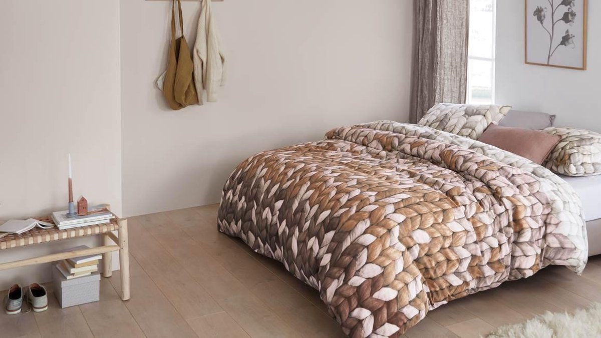 Ariadne at Home Nisa - Flanel - Dekbedovertrek - Lits-jumeaux - 260x200/220 cm - Terra