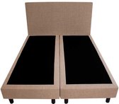 Bedworld Boxspring 140x210 - Linnenlook - Donker beige (S17)