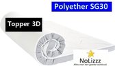 Aloe Vera - Tweepersoons Topmatras 3D - Polyetherschuim SG30 10 CM - Gemiddeld ligcomfort - 180x210/10