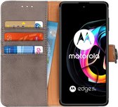 KHAZNEH Motorola Edge 20 Lite Hoesje Wallet Book Case Grijs