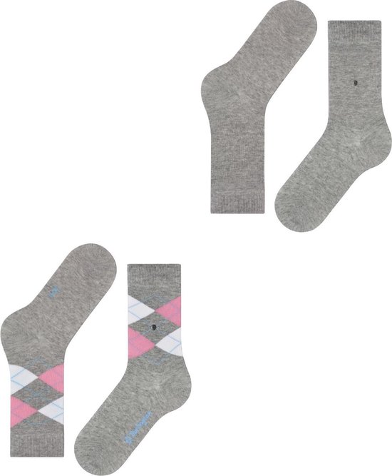 Burlington Everyday 2-Pack gedessineerd katoen multipack sokken dames grijs - maat 36-41