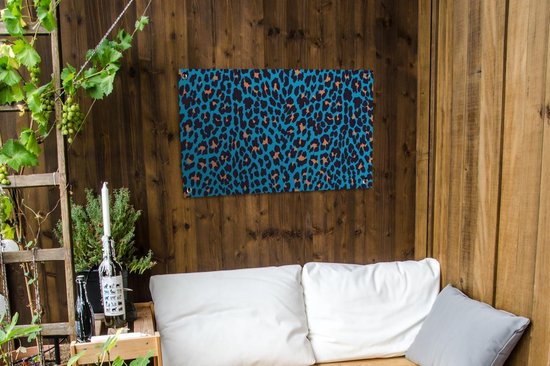 Posters de jardin Imprimé léopard - Design - Blauw - 90x60 cm