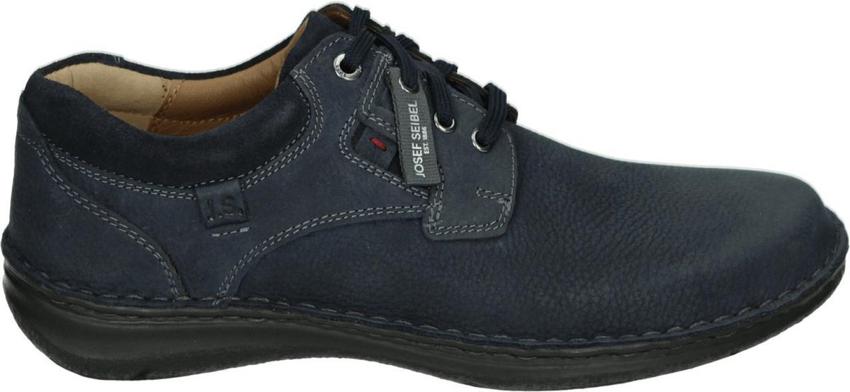 Josef Seibel - ANVERS 36 - Vrije tijdsschoenenHeren veterschoenHeren sneakersCasual - Kleur: Blauw - Maat: 45