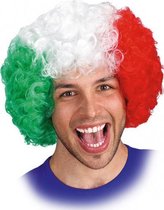 pruik Itali√´ synthetisch groen/rood one-size