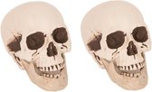 Halloween - 2x stuks horror decoratie schedel/doodshoofd 21 cm - Halloween kerkhof decoratie en versiering