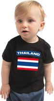 Thailand baby shirt met vlag zwart jongens en meisjes - Kraamcadeau - Babykleding - Thailand landen t-shirt 80