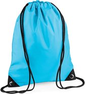 10x stuks nylon sport/zwemmen gymtas/ gymtasje met rijgkoord 45 x 34 cm - Surf blauw - Kinder tasjes