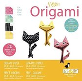 origami Katjes vouwen 20 x 20 cm 20 stuks multicolor