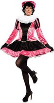 pietenjurkje dames fluweel zwart/roze 3-delig maat XL