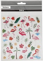 stickervel flamingo 16,5 x 15 cm 37 stuks