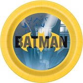 feestborden Batman 18 cm karton geel 8 stuks