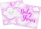servetten babyshower meisjes 25 x 25 cm roze 20 stuks