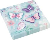 servetten vlinder 33 x 33 cm papier paars/blauw 16 stuks