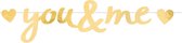 letterslinger you en me 92 x 20 cm papier goud
