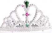 mini-tiara zilver/paars/groen meisjes 10x6 cm