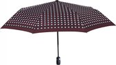 paraplu Mini 98 cm automatisch stippen dames bordeaux/lichtblauw