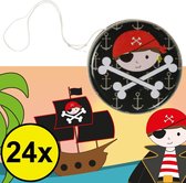 Decopatent® Uitdeelcadeaus 24 STUKS Metalen Piraten Yoyo's - Jojo's Metaal - Traktatie Uitdeelcadeautjes voor kinderen - Speelgoed