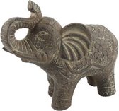 ornament Olifant Jaimy 20x16,5 cm keramiek bruin