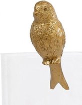 decoratiebeeld vogel 7 x 4 cm polyresin goud