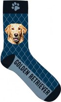 sokken Golden Retriever polyester blauw maat 31-36