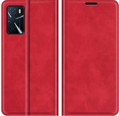 Cazy Oppo A16 / A16s Hoesje - Portemonnee Book Case - Kunstleer - Rood