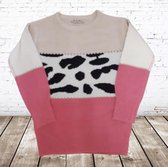 Meisjes trui met print P807 roze -s&C-158/164-Trui meisjes