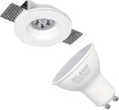 Spot GU10 Support Kit LED Round White Ø100mm met LED-lamp 6W - Warm wit licht - Overig - Wit - Unité - Wit Chaud 2300k - 3500k - SILUMEN