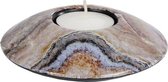 theelichthouder Marble 12 x 3,5 cm staal bruin