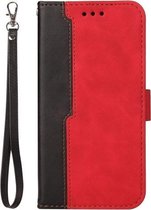 Zakelijke stiksels-kleur horizontale flip PU lederen tas met houder & kaartsleuven & fotolijst voor Infinix Hot 9 / Note 7 Lite / X655C / Tecno Camon 15 (rood)