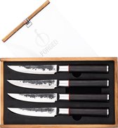 Bol.com Forged Sebra Steakmessen 4-delig - Sebrahout - In Houten Giftbox aanbieding