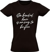 On bended knee is no way to be free t-shirt | peter r de vries | Zwart