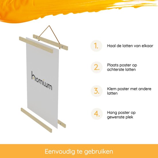 Porte-affiche (30 cm) en bois avec fermeture magnétique | A3 | système de suspension d'affiche - cadre d'affiche - cadre d'affiche - clip d'affiche - support d'affiche