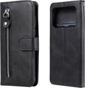 Voor Xiaomi Mi 11 Ultra Mode Kalf Textuur Rits Horizontale Flip Lederen Case met Houder & Kaartsleuven & Portemonnee (Zwart)