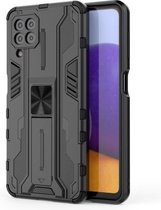 Voor Samsung Galaxy A22 4G Supersonic PC + TPU Schokbestendige beschermhoes met houder (zwart)