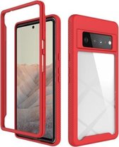 Voor Google Pixel 6 Pro Starry Sky Solid Color Series Schokbestendige PC + TPU Case (Rood)