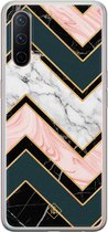 OnePlus Nord CE 5G hoesje siliconen - Marmer triangles | OnePlus Nord CE case | multi | TPU backcover transparant