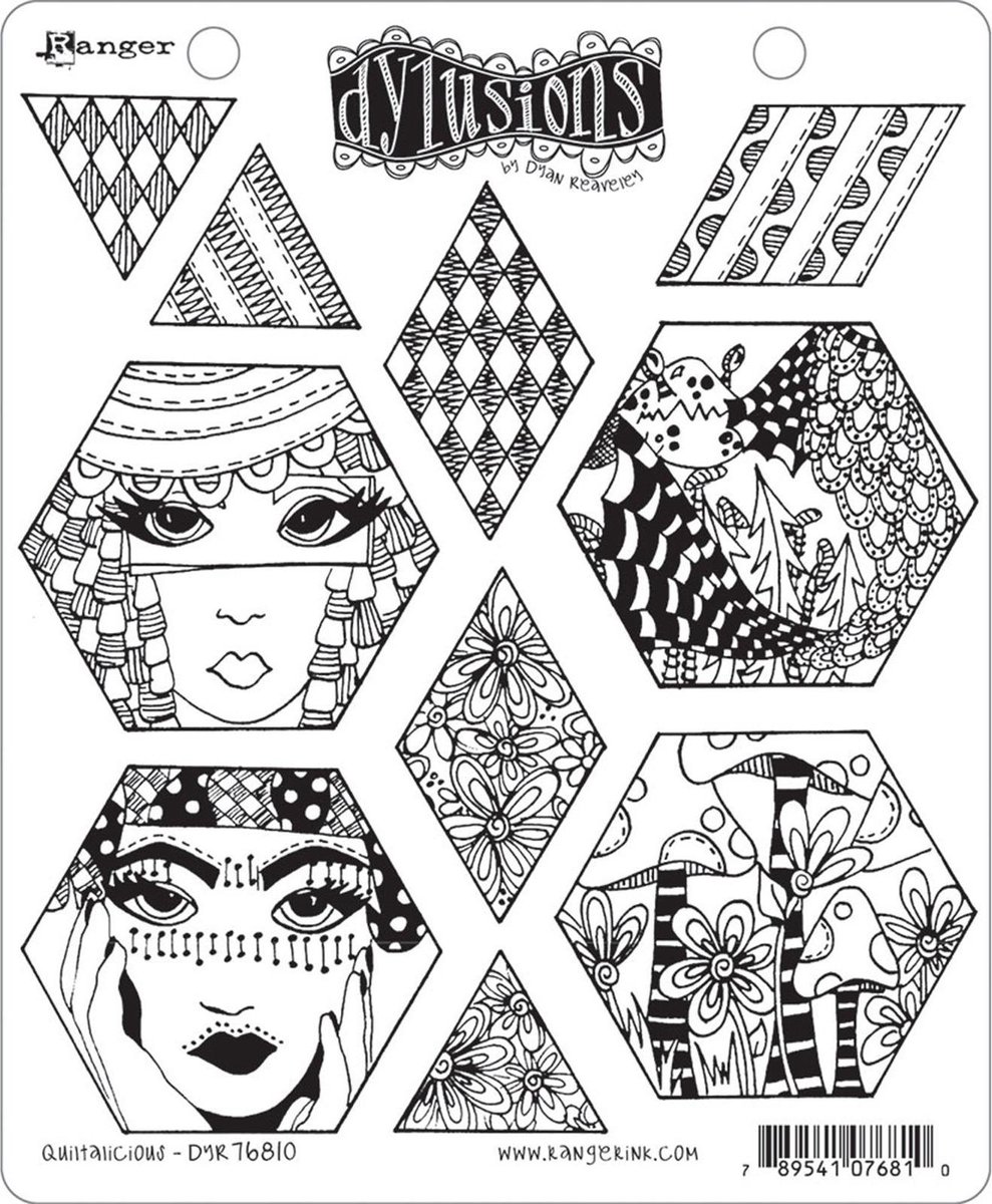 Dylusions cling mount stamp set - Quiltalicious