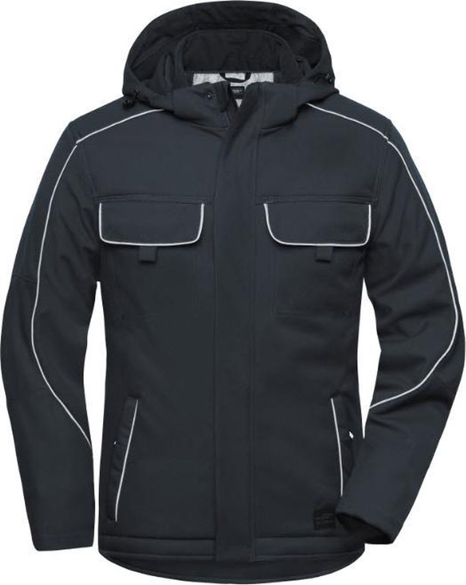 James & Nicholson Solid softshell winterjack JN886 - Antraciet - 5XL
