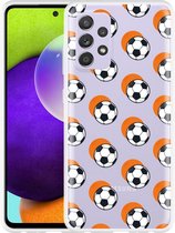 Hoesje Geschikt voor Samsung Galaxy A52s Soccer Ball Orange Shadow