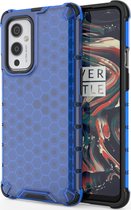 OnePlus 9 Hoesje - Mobigear - Honeycomb Serie - Hard Kunststof Backcover - Blauw - Hoesje Geschikt Voor OnePlus 9