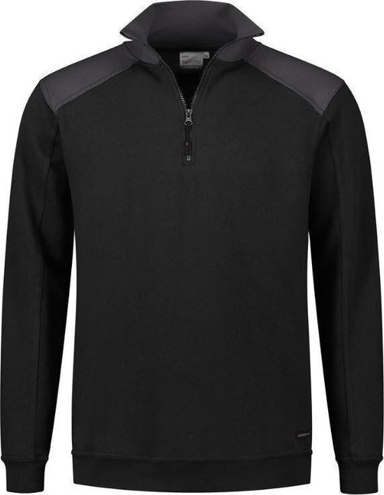 Santino Tokyo 2color Zip sweater (280g/m2) - Zwart | Grijs - XL