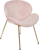 Stoel DKD Home Decor Roze Polyester Metaal Gouden (63 x 57 x 73 cm)